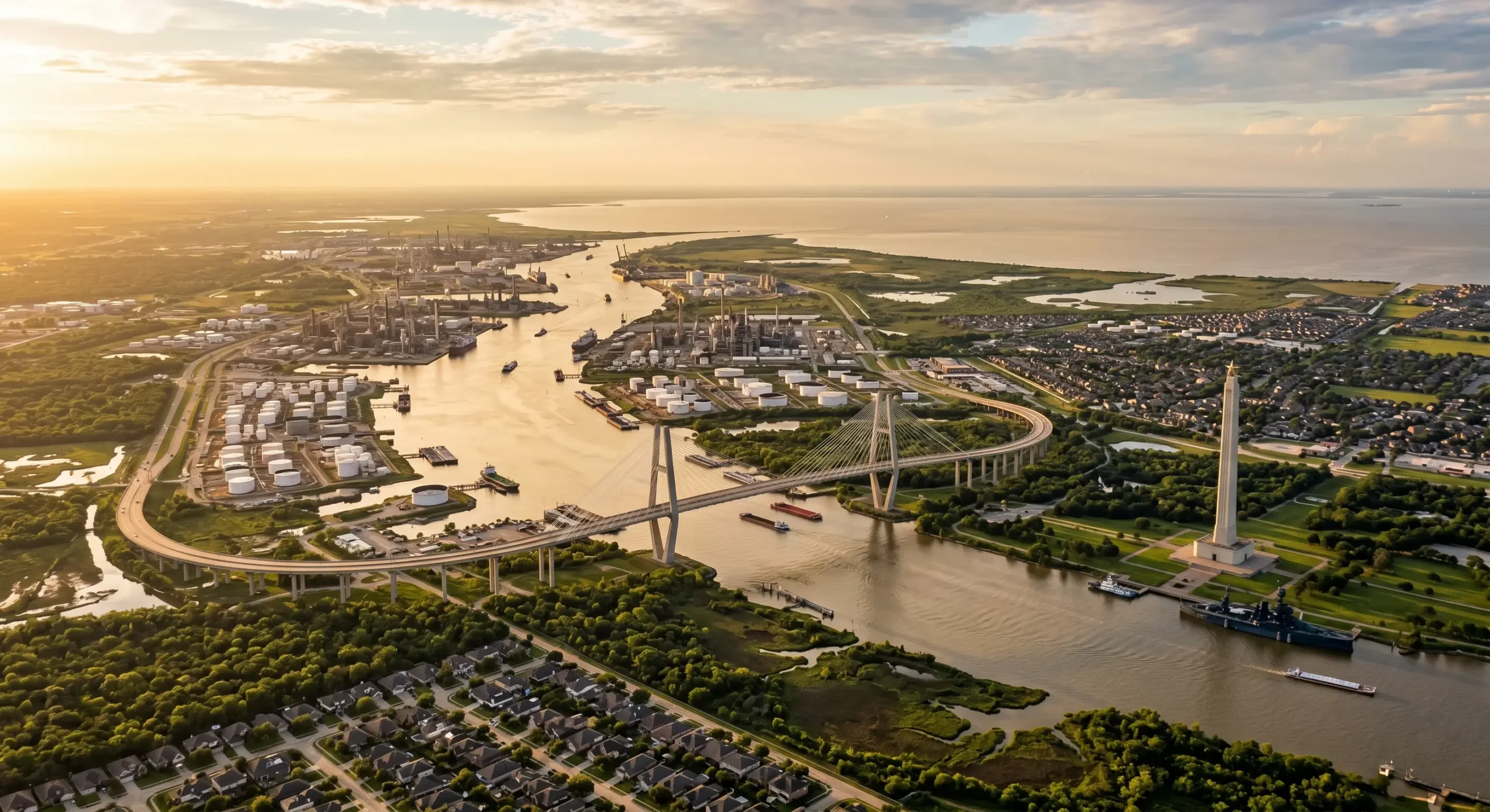 Aerial view of Harris County, TX dumpster rental service area