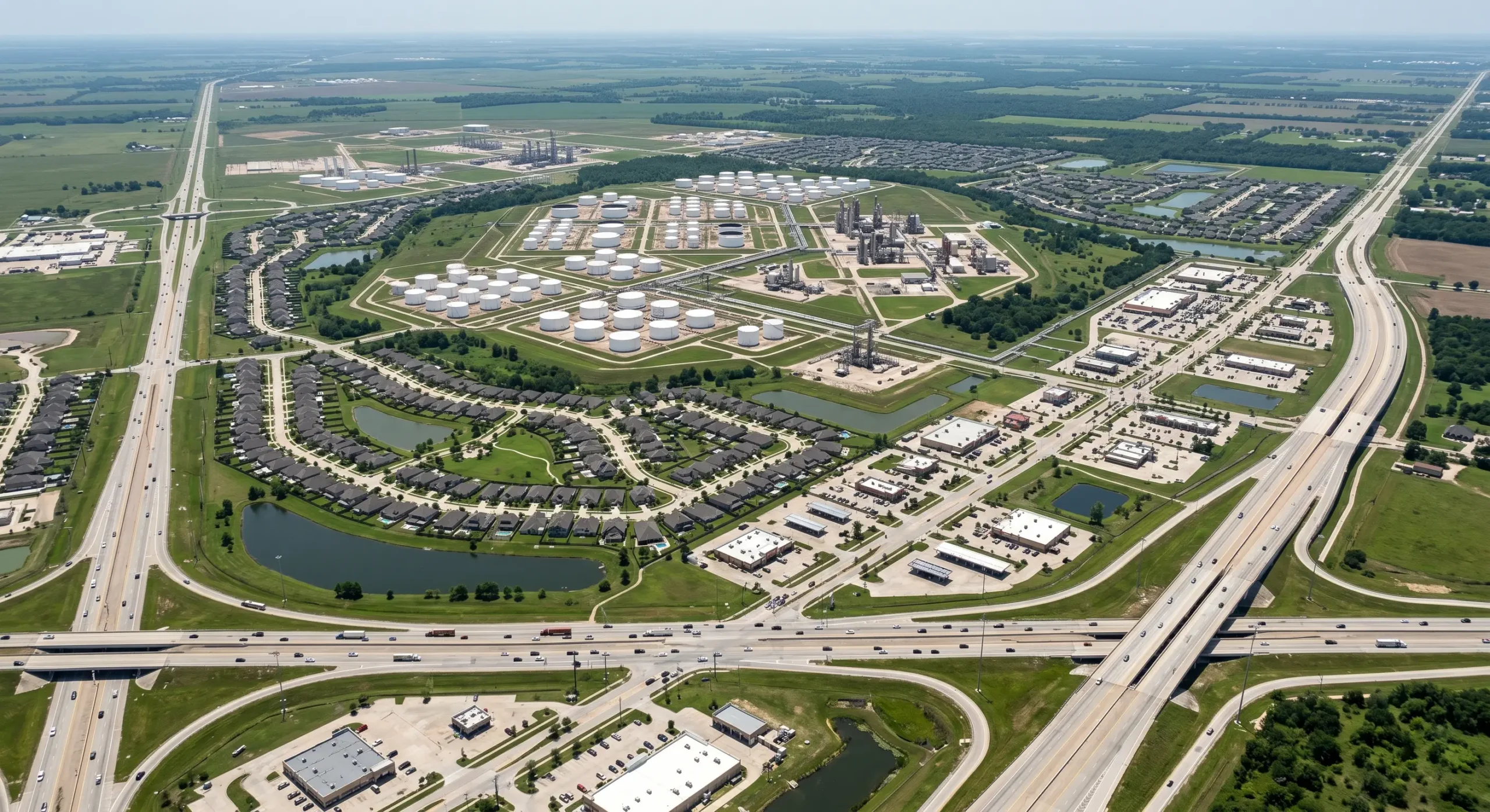 Aerial view of Mont Belvieu, TX