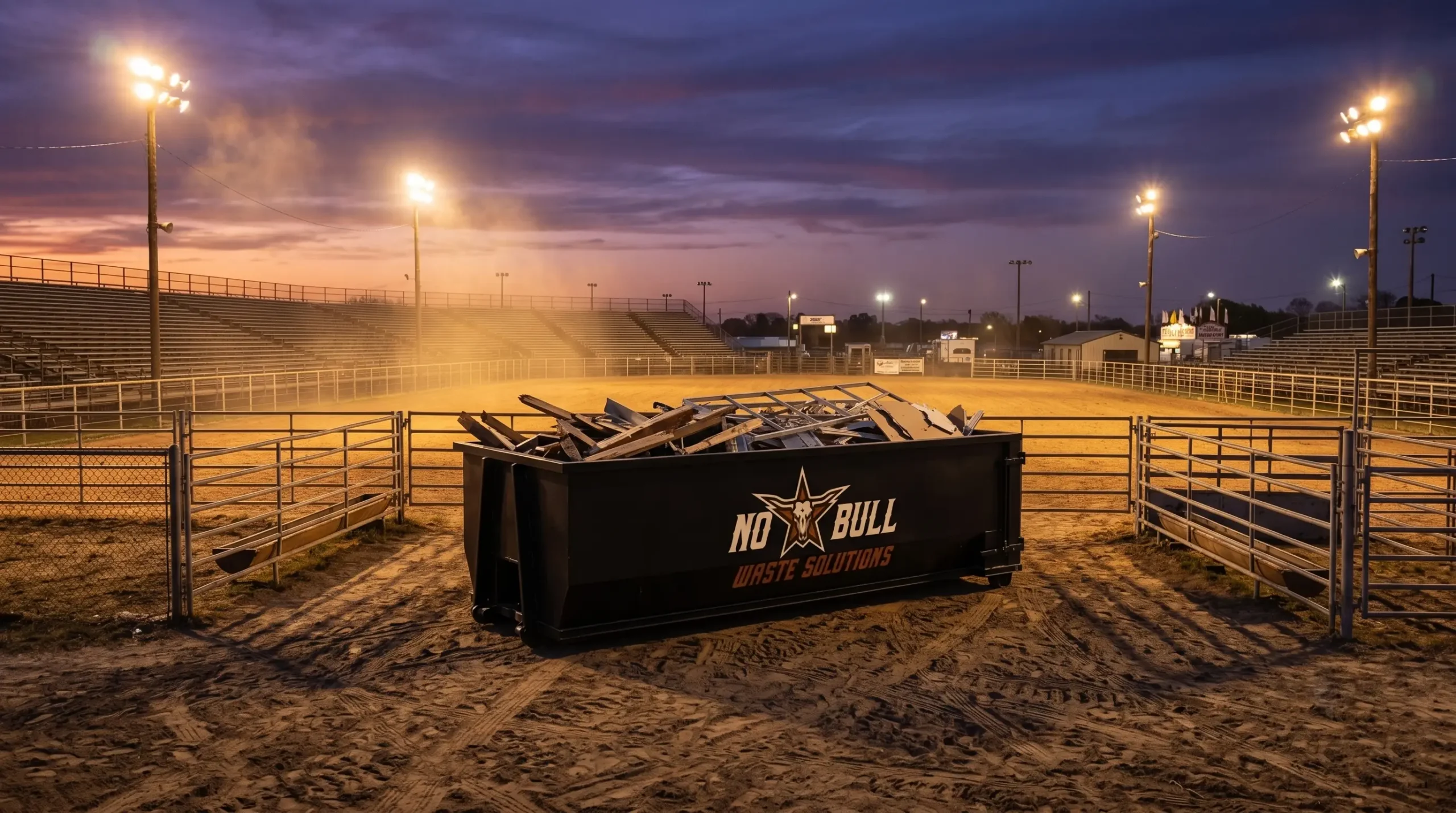 No-Bull Waste Solutions dumpster on a Chambers County job